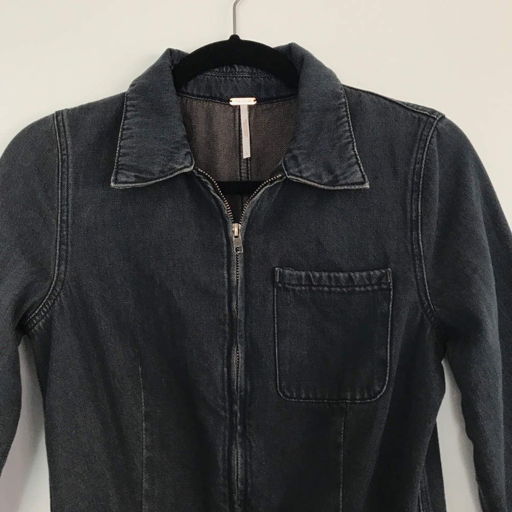 Free People Green River Denim Romper - Picture 5 of 15